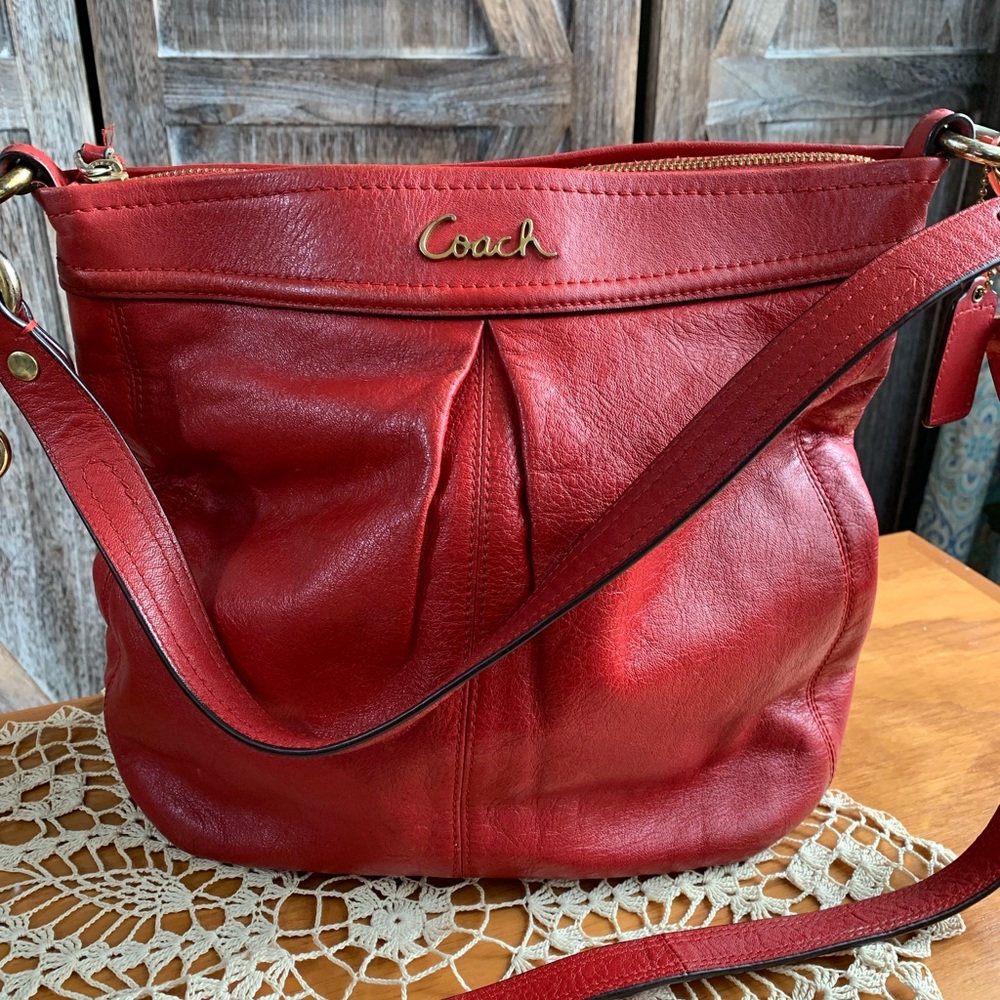 Red Leather Coach Bag